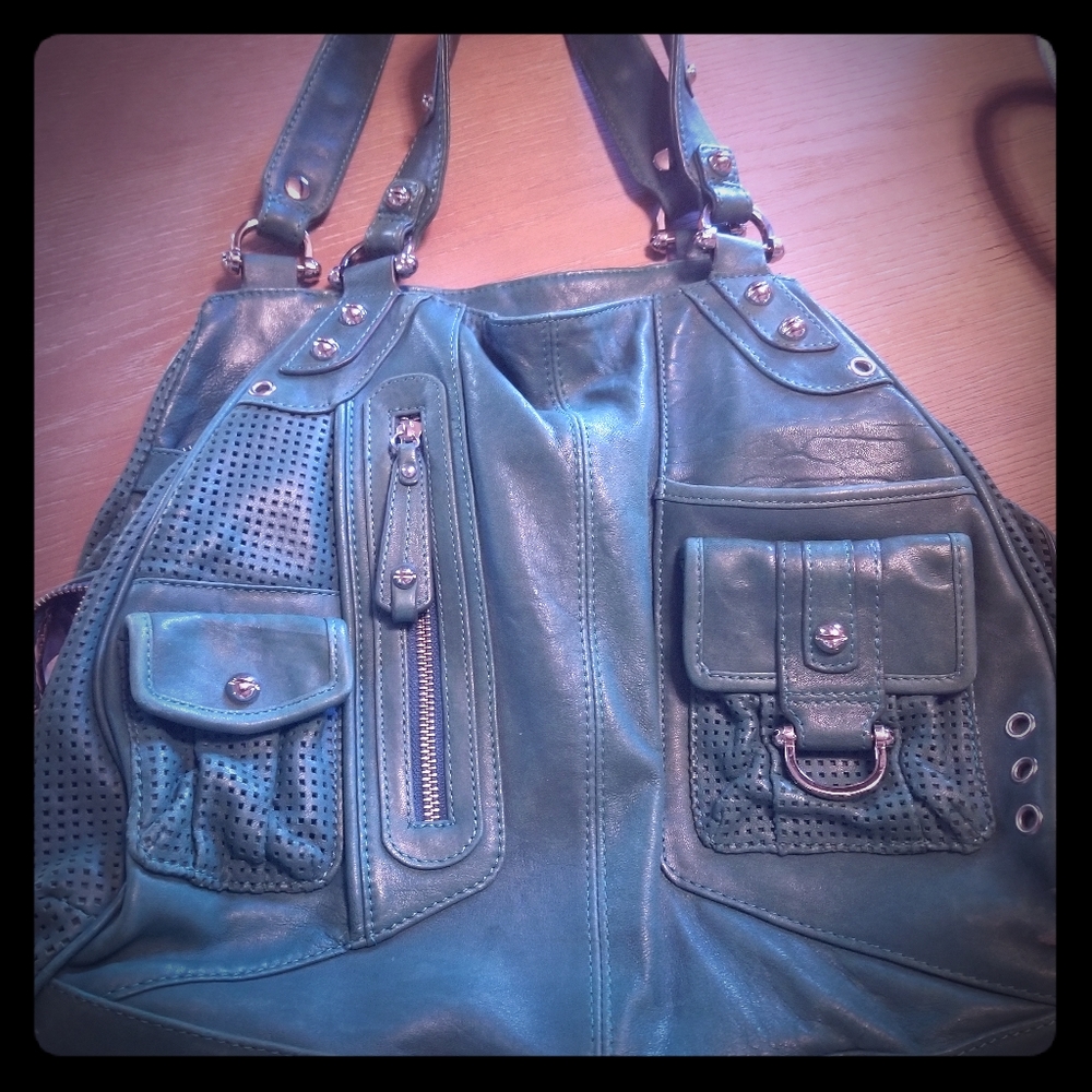 Beautiful green leather purse